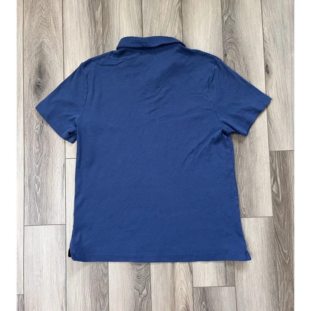 Banana Republic Polo Shirt Blue 100% Cotton 2-Button Pullover Men’s Size Medium